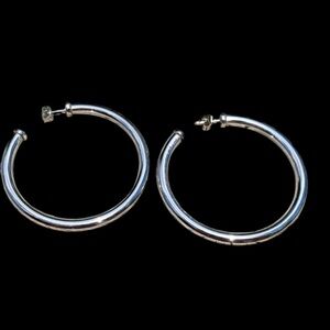 Large silver hoop earrings